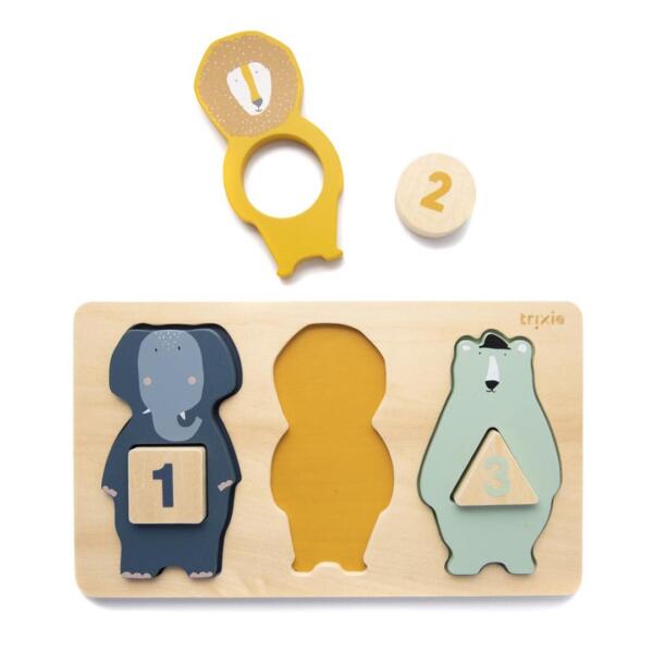 Drewniane Puzzle Edukacyjne - Nauka Liczenia Trixie Baby - Image 2