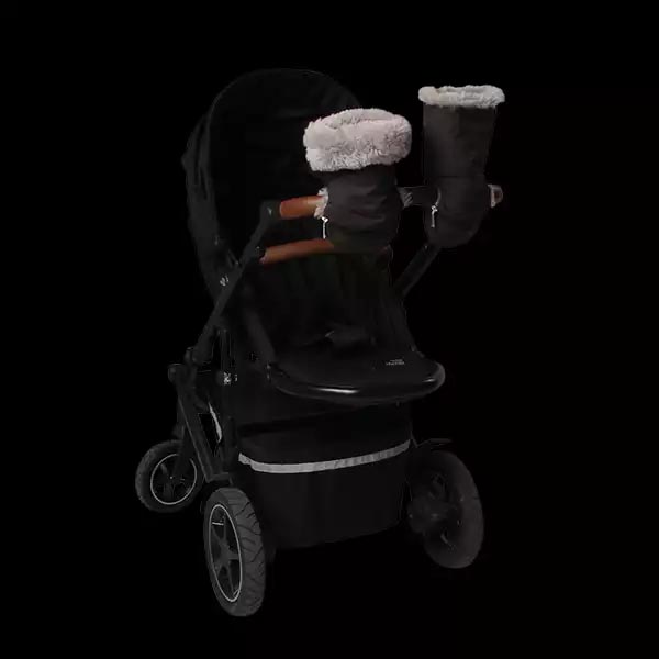 MERINO vilnos pirštinės su užtrauktuku - pilkos - Image 4