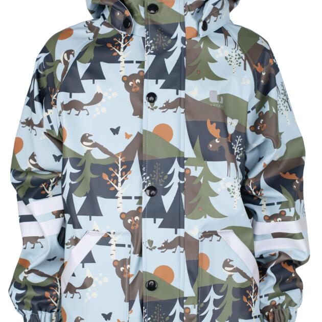 LEKHYTTAN lietaus kostiumas su flisu, šviesiai mėlynas / rudas