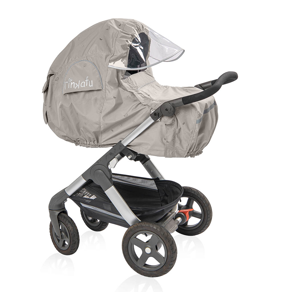 Tinkafu lietaus apsauga su stogeliu „Magic Print“ – smėlinė - Image 3