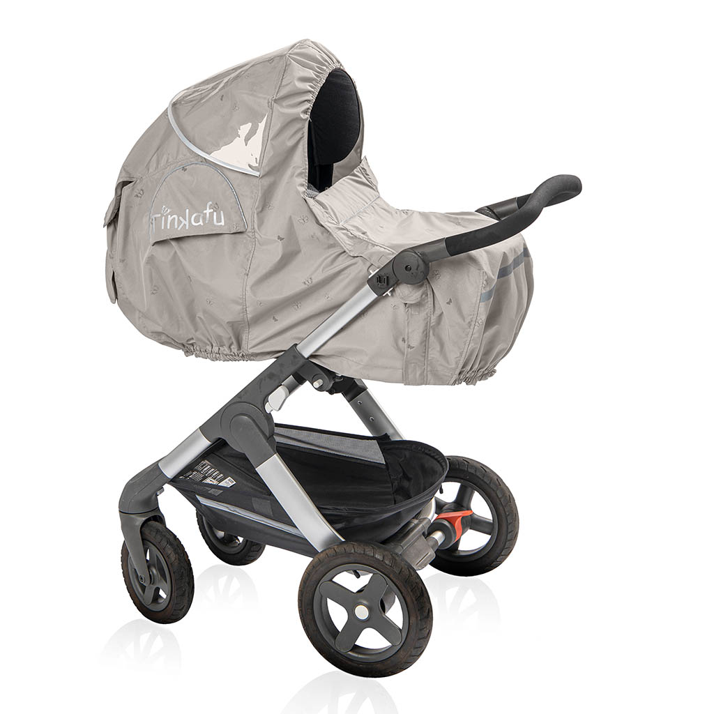 Tinkafu lietaus apsauga su stogeliu „Magic Print“ – smėlinė - Image 2