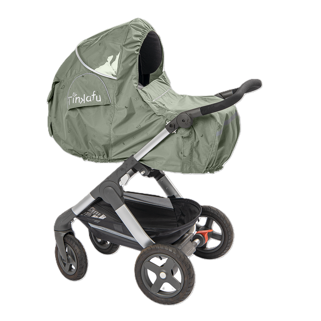 Tinkafu lietaus apsauga su stogeliu „Magic Print“ – šalavijo žalia - Image 2