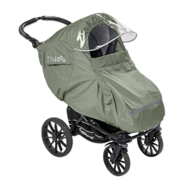 Tinkafu lietaus apsauga su stogeliu „Magic Print“ – šalavijo žalia