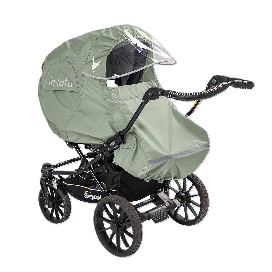 Tinkafu lietaus apsauga su stogeliu „Magic Print“ – šalavijo žalia - Image 3