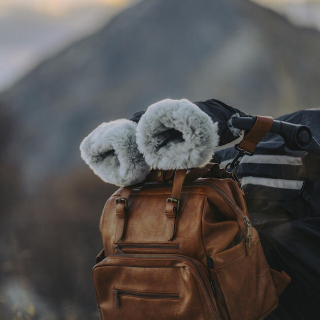 MERINO vilnos pirštinės su užtrauktuku - pilkos