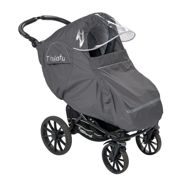 Tinkafu lietaus apsauga su stogeliu „Magic Print“ – tamsiai pilka