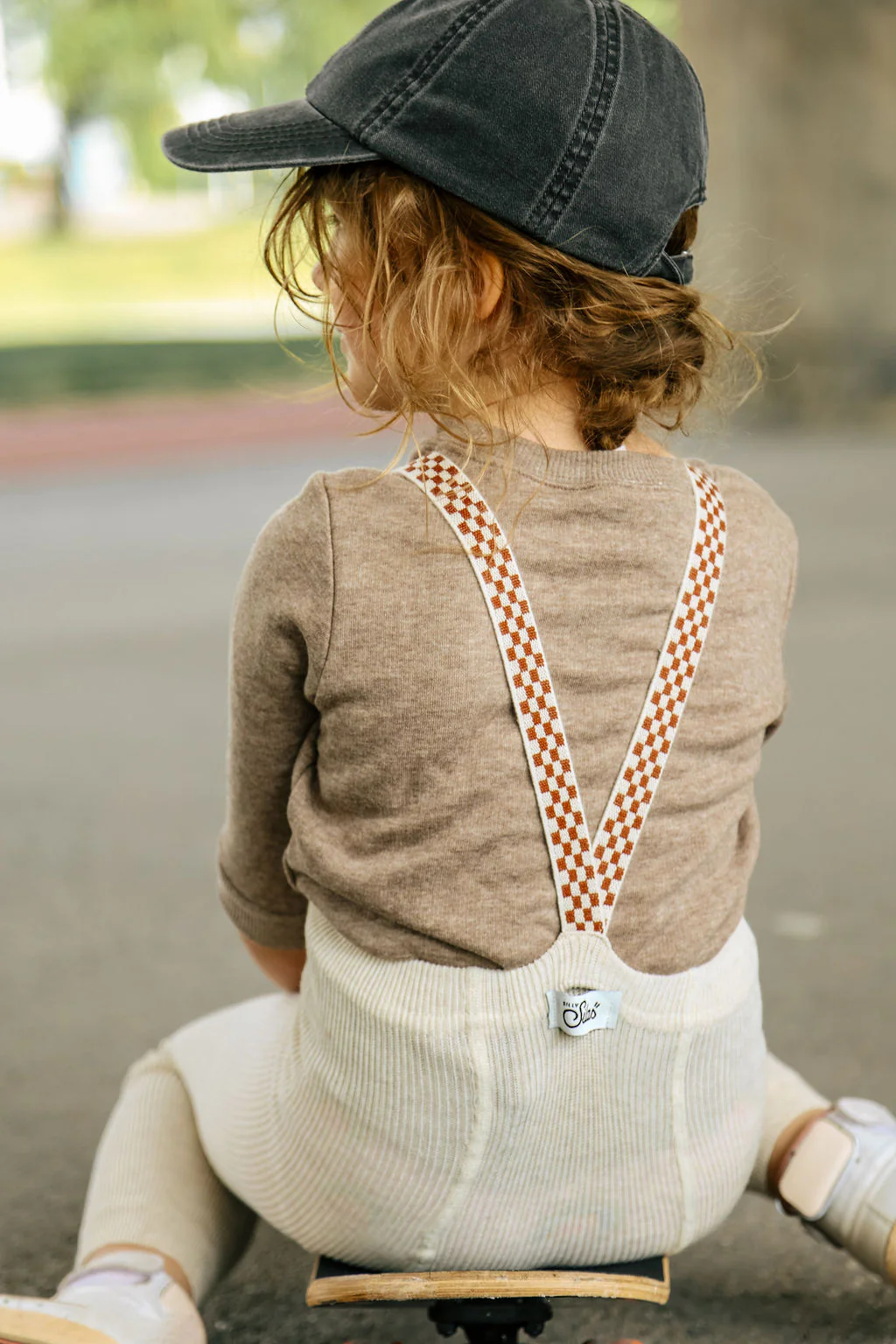 Silly Silas „Footless Cream Blend Checked“ – pėdkelnės-kojinės be pėdučių su petnešėlėmis - Image 4