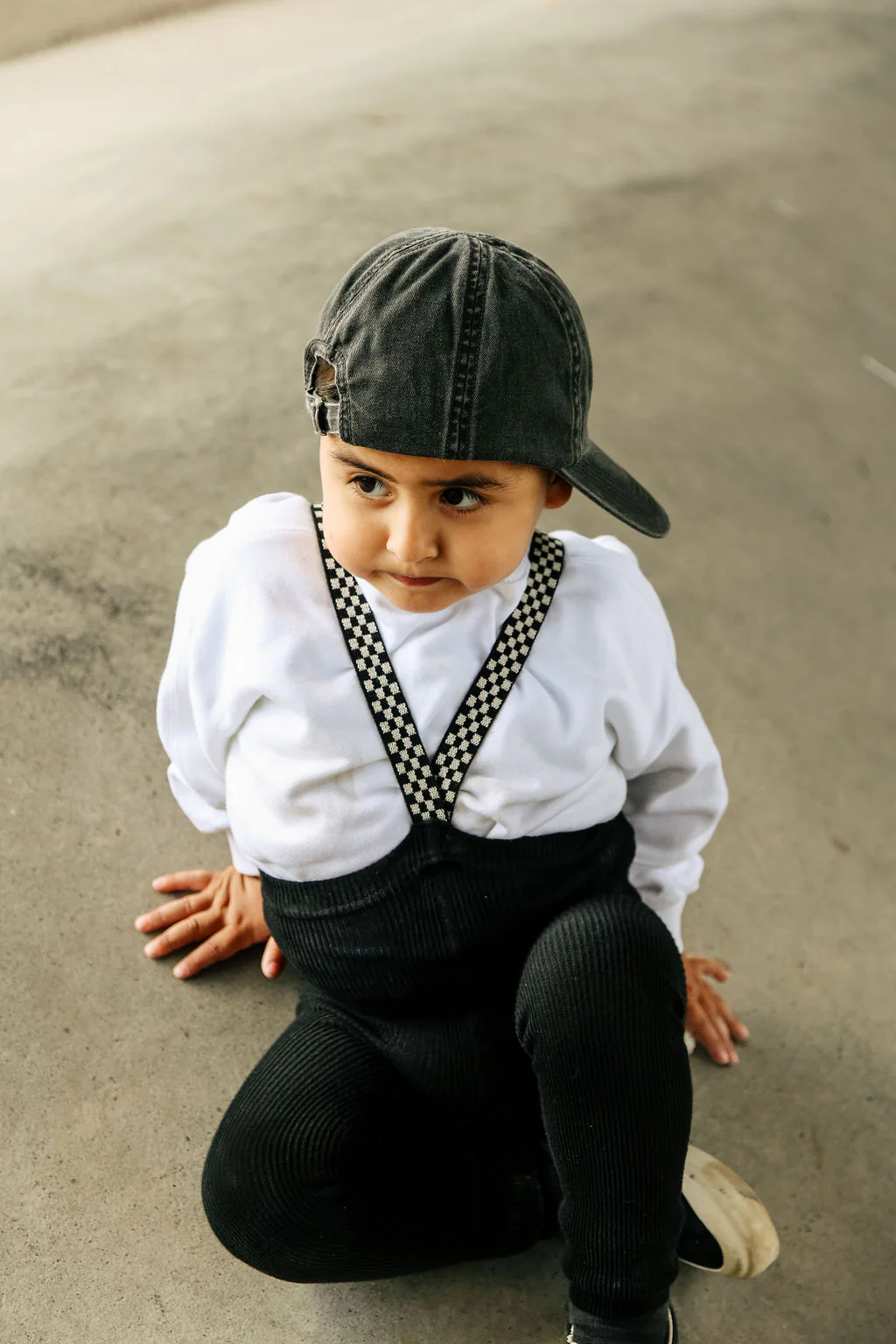 Silly Silas „Footless Classic Black Checked“ – be pėdučių pėdkelnės-kojinės su petnešėlėmis - Image 5