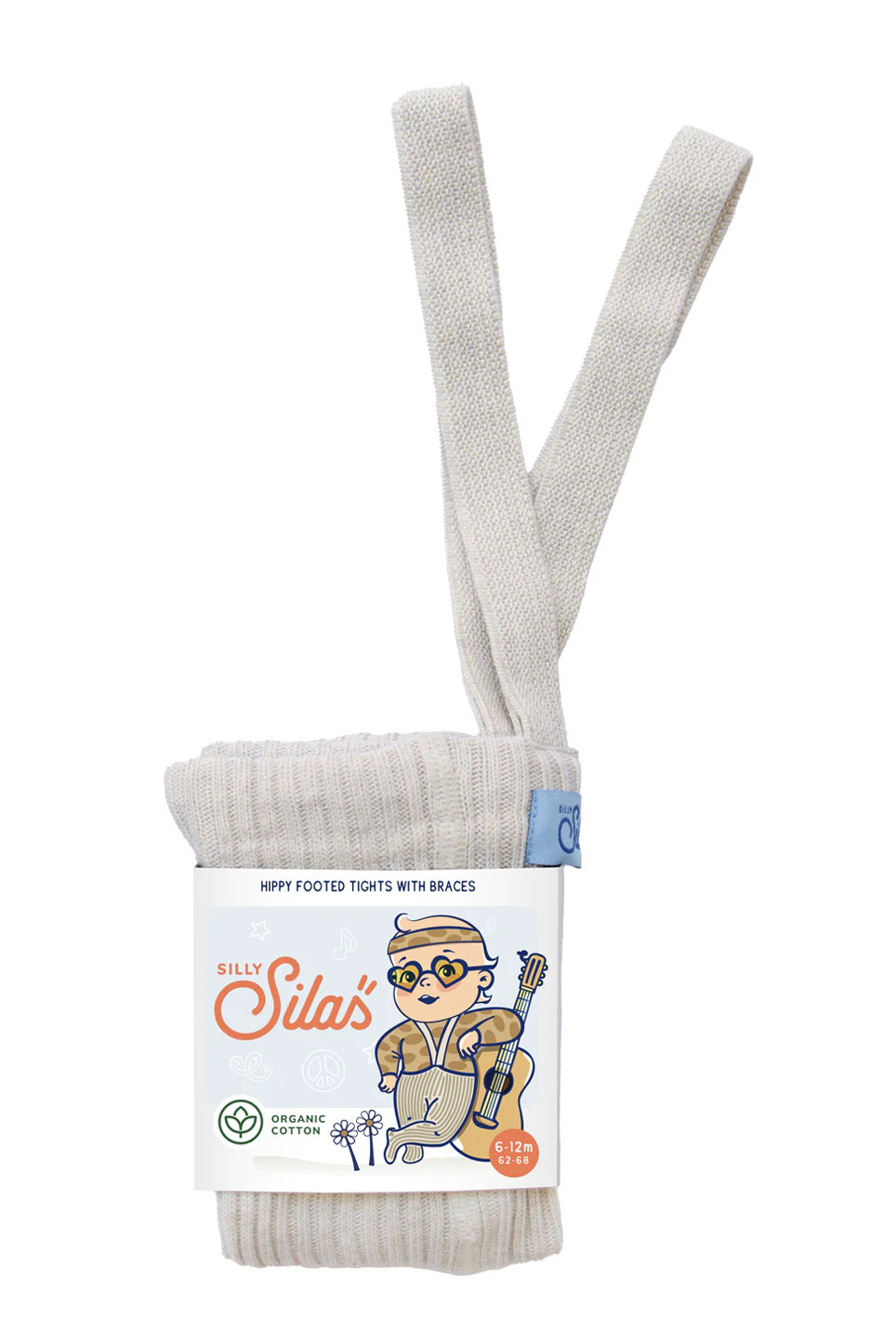 Silly Silas „Hippy Cream Blend Footed“ pėdkelnės-kojinės su petnešėlėmis - Image 6