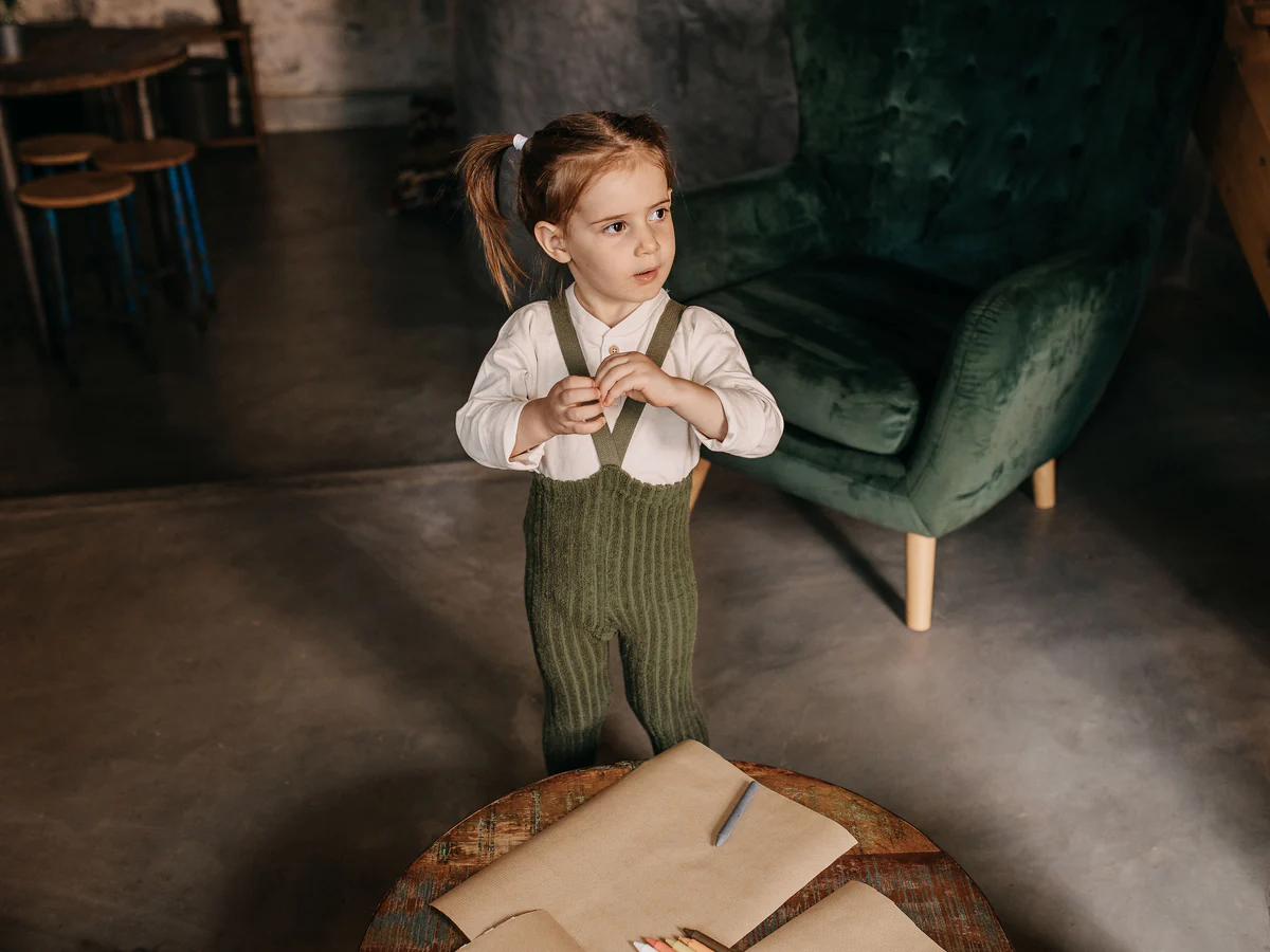 Silly Silas „Granny Teddy Olive Footed“ – pėdkelnės-kojinės su petnešėlėmis - Image 6