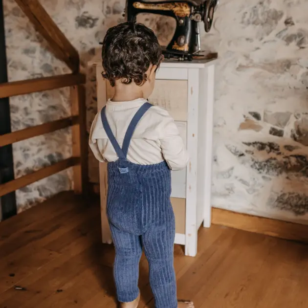 Silly Silas „Footless Steel Blue“ – be pėdučių pėdkelnės-kojinės su petnešėlėmis