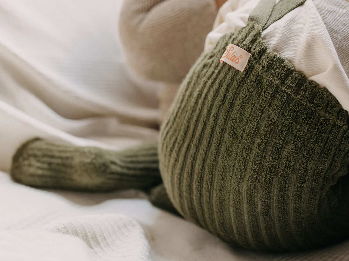 Silly Silas „Granny Teddy Olive Footed“ – pėdkelnės-kojinės su petnešėlėmis - Image 5