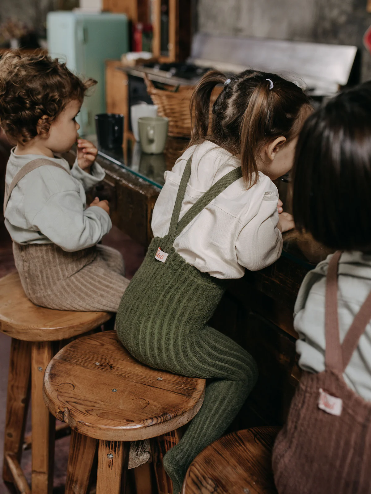 Silly Silas „Granny Teddy Olive Footed“ – pėdkelnės-kojinės su petnešėlėmis - Image 3