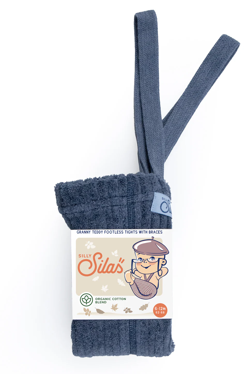 Silly Silas „Footless Steel Blue“ – be pėdučių pėdkelnės-kojinės su petnešėlėmis - Image 6