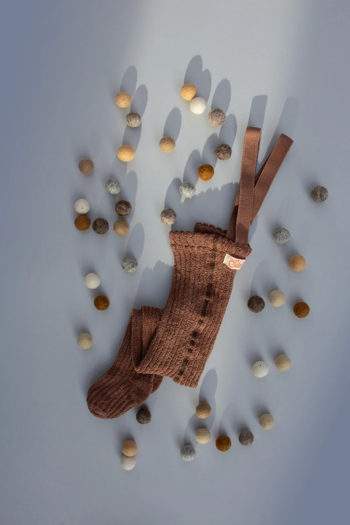 Silly Silas „Granny Teddy Granola Footed“ – pėdkelnės-kojinės su petnešėlėmis - Image 2