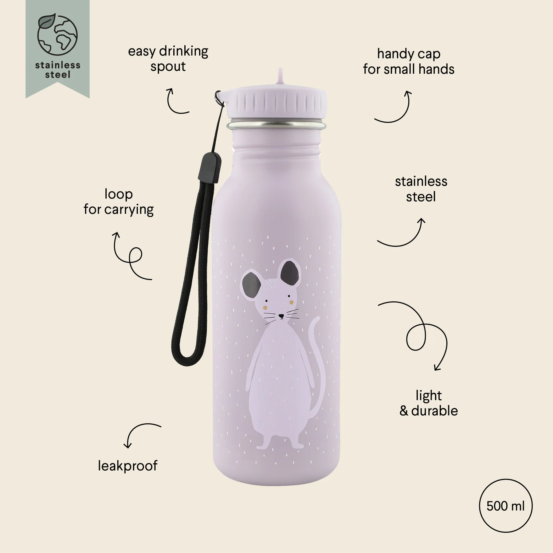 Vandens gertuvė 500 ml – Peliukas, Trixie Baby - Image 3
